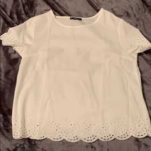 Laser Cut Scallop Hem Top